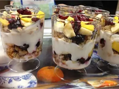 Healthy Yoghurt Parfait ready to distribute after seminar